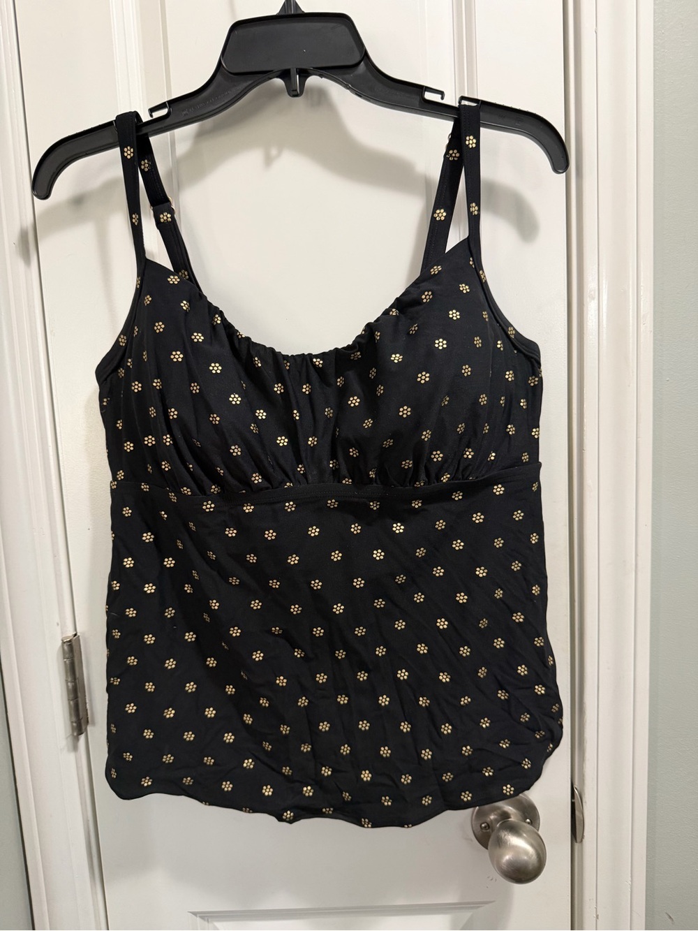Coco Reef Black Swim Tankini with Gold Floral Dot Print